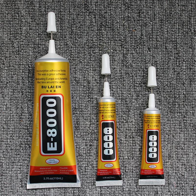 E8000 50ml cola líquida super forte multiuso adesivo jóias artesanato cristal strass diy fix tela do telefone vidro gel de unhas