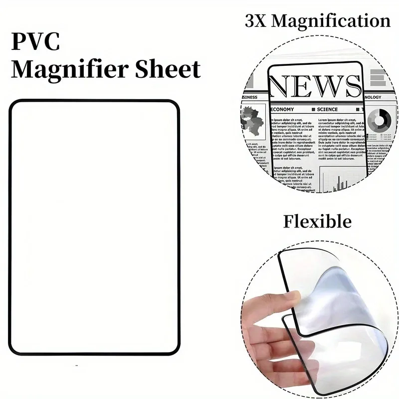 Full Page Large Sheet Magnifier Magnifying Glass Reading Aid Glass Page Magnifying Lens Reading Magnifier