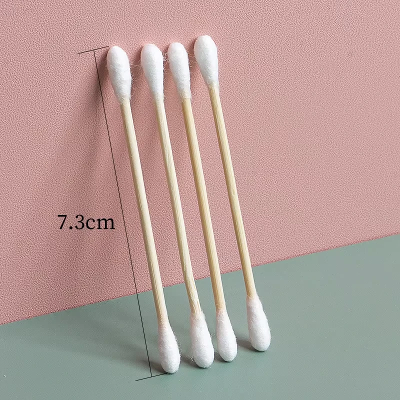 Tamponi di cotone da 100/500 pezzi Tampone di cotone a doppia punta Punte di precisione con bastoncini di bambù per strumenti di trucco personale per nail art