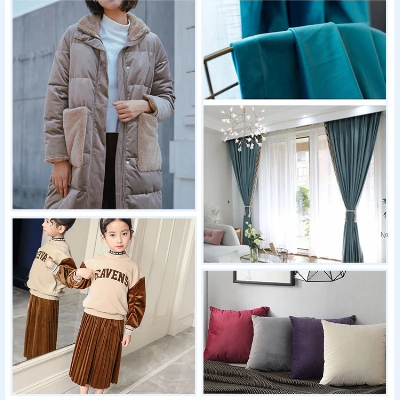 50 * 150 cm Samtstoff per halben Meter Kleidung Sofa Kissenbezüge dekoratives Tuch DIY Nähmaterial Kleid Pullover weich