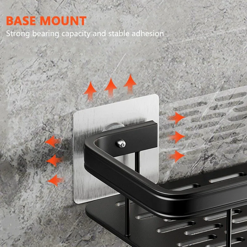 Estante de almacenamiento para el baño, estantes sin taladro, montaje en pared, estante esquinero, soporte de ducha para WC, organizador de champú, accesorios de baño
