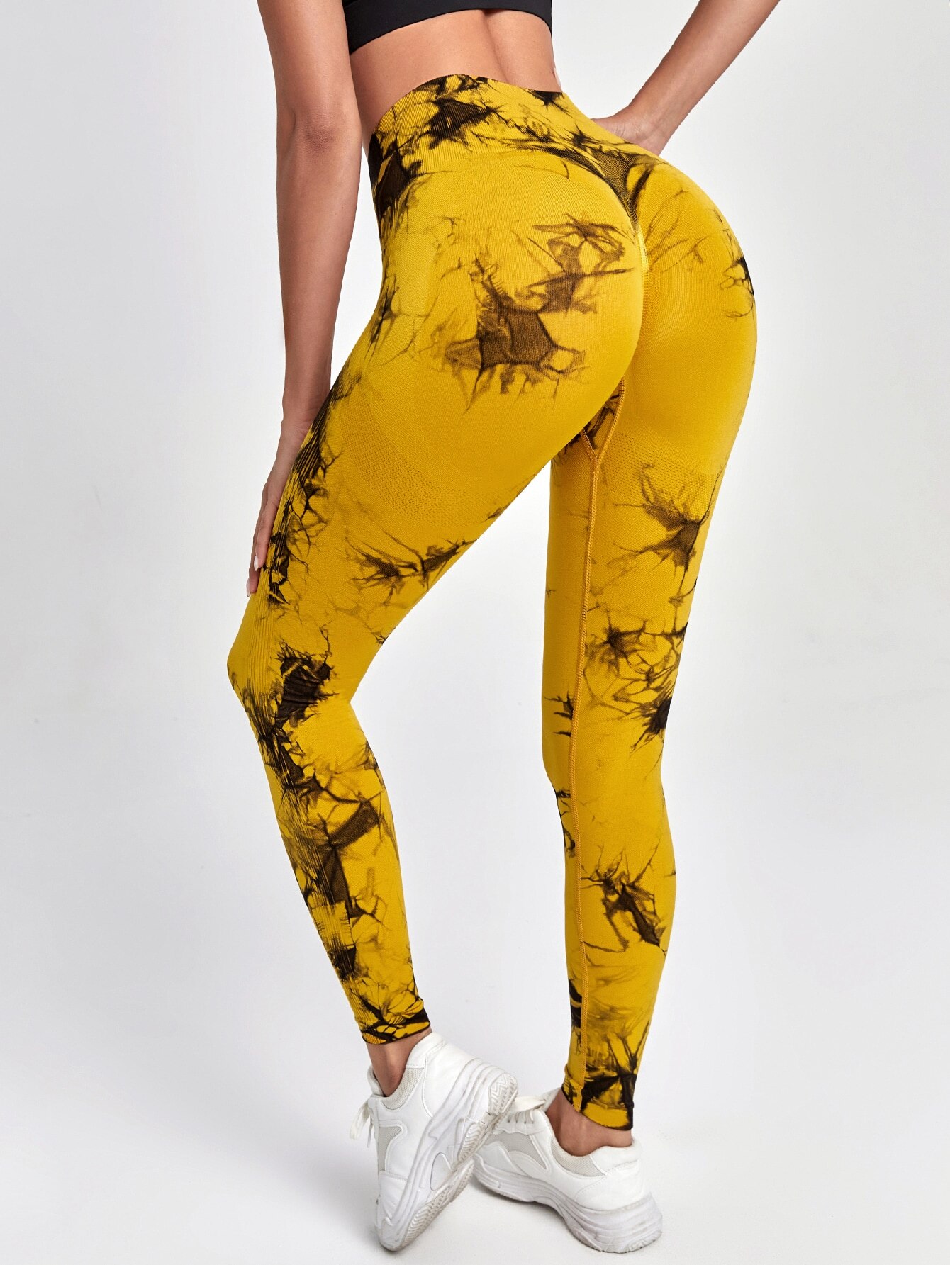 Tie Dye Seamless Leggings for Women High Waist Yoga Pants, Scrunch Butt Lifting Elastic Tights