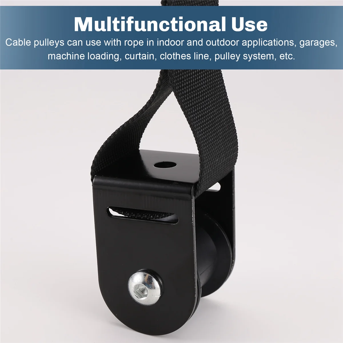 A71P Lifting Rope Pulley Bearing Block Pulley Wheel Portable Heavy Duty Mute Roller DIY Gym Exercise Equipment Webbing Pulley