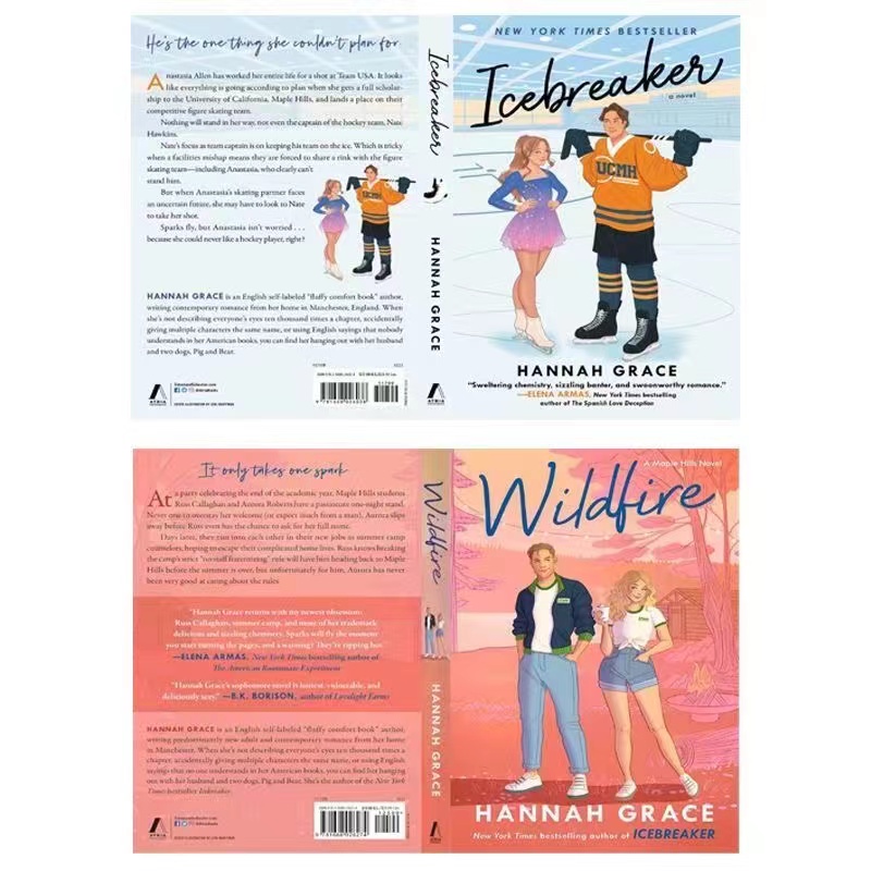 2 Bücher/Set von Hannah Grace Icebreaker und Wildfire Taschenbuch, englisches Romanbuch