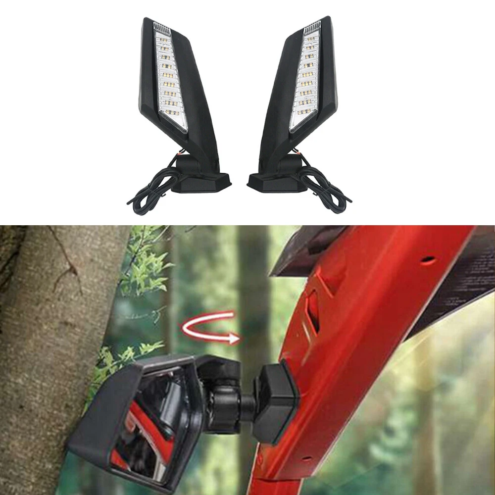 2 uds espejo retrovisor UTV con luz LED de intermitente para Bombardier Can-Am Maverick X3 Turbo(R) 2017-2020