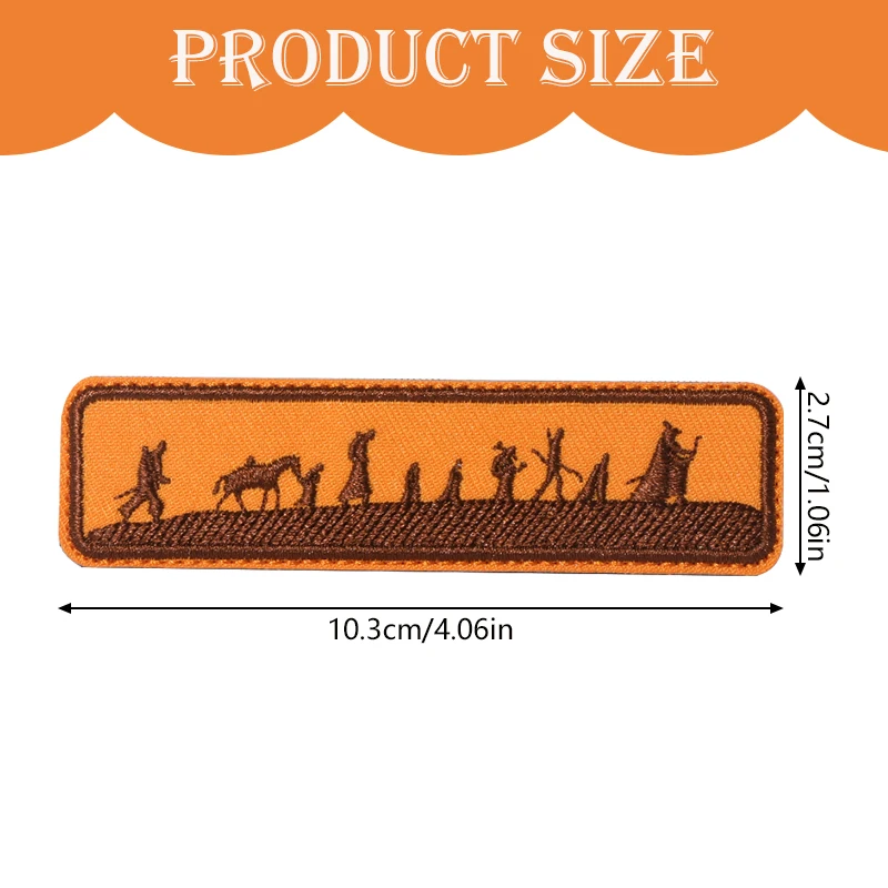 1PC Migrate Journey Embroidered Patch Hook And Loop Ramadan Badge DIY Gift For Clothes Cap Bag Jacket Trucker Hat Decoration