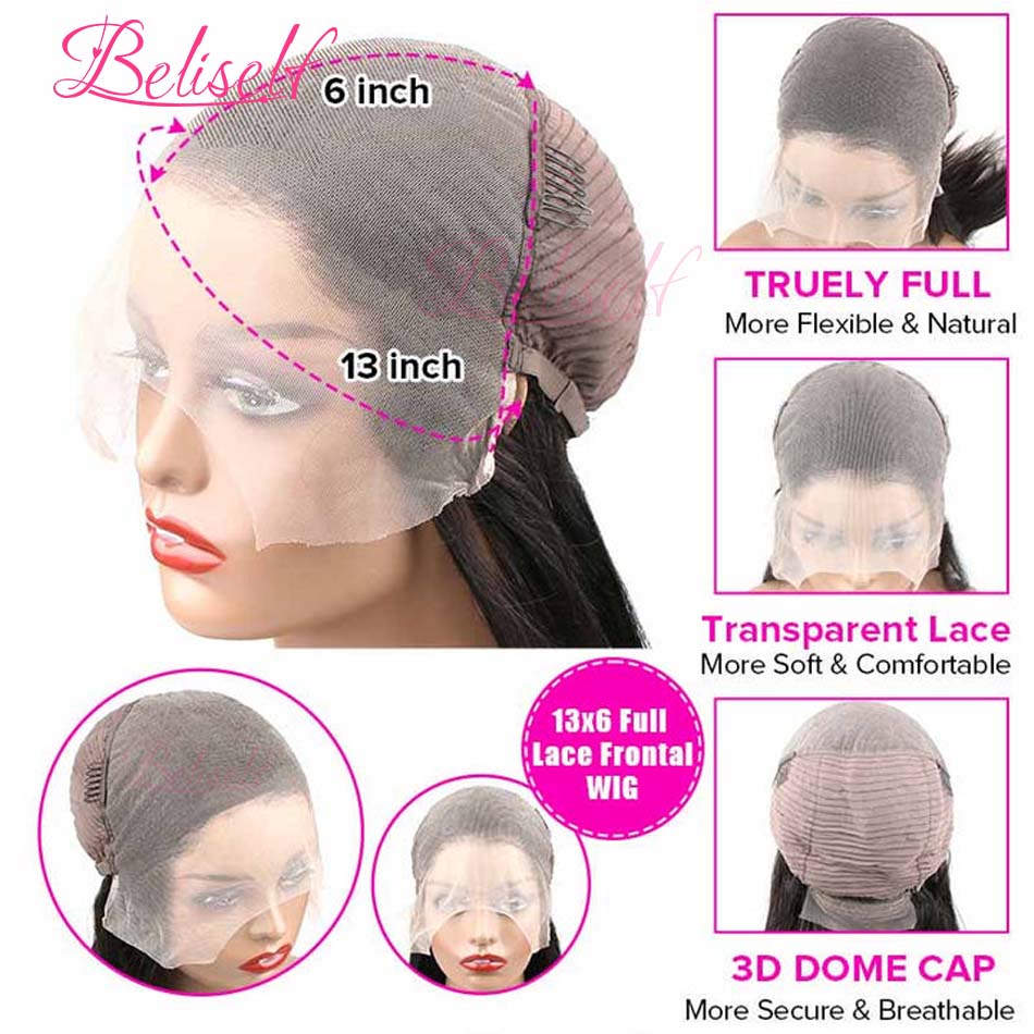 人間の髪の毛のかつら,滑らかなかつら,事前に摘み取られたHDレース,13x6フルヘッド