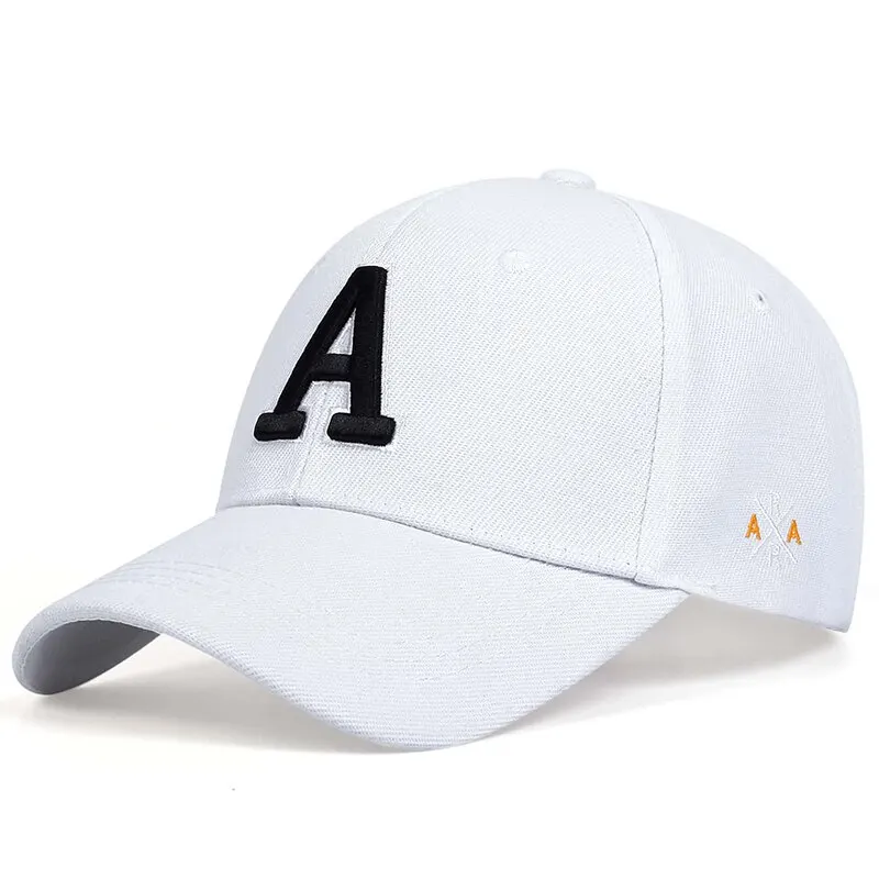 Unisex Simple Letter A เย็บปักถักร้อยเบสบอลหมวกฤดูใบไม้ผลิและฤดูใบไม้ร่วงกลางแจ้งปรับหมวกลําลองหมวกกันแดด
