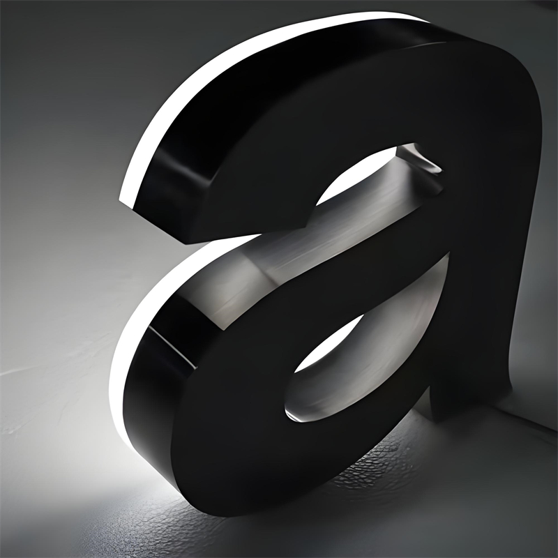Factory Outlet 3D-Edelstahl-LED-Metallbuchstaben mit Hintergrundbeleuchtung, Halo Lit Shop-Logo-Schilder, umgekehrte LED-Kanalbuchstaben