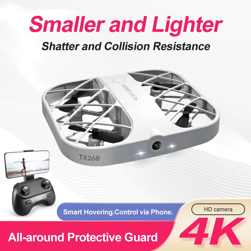 โดรน4K H107ส่งภาพแบบเรียลไทม์คอปเตอร์สี่ใบพัดพร้อมกล้องเครื่องบินเด็กสำหรับผู้เริ่มต้น