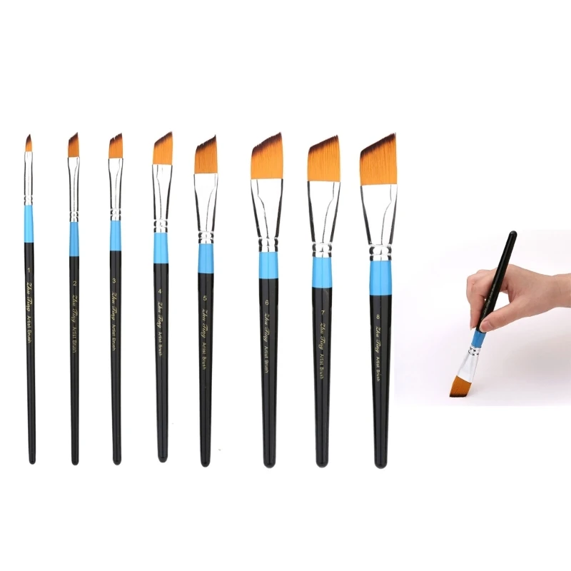 พู่กัน แปรงทาสีอะคริลิก แปรงทาสีปลายละเอียดสำหรับแปรงทาสีสีน้ำ F19E