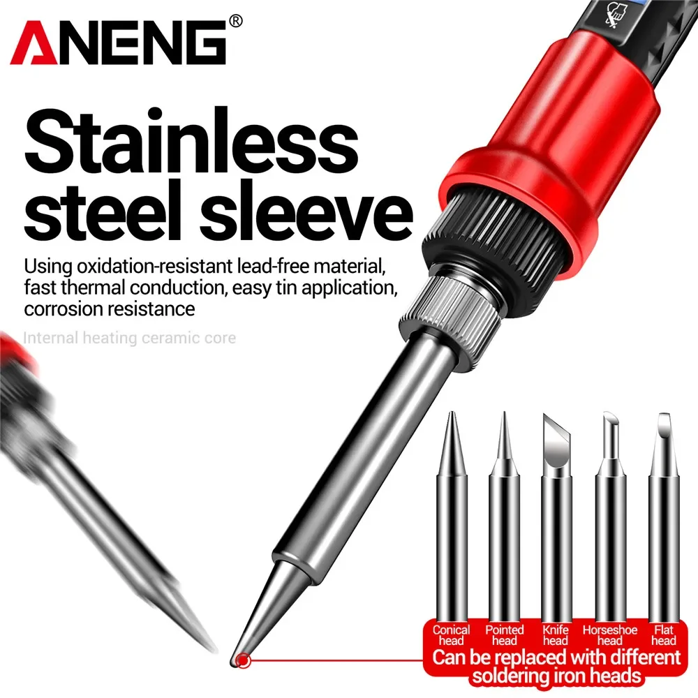 ANENG SL106 ชุดหัวแร้งเชื่อมอุปกรณ์ US/EU ปลั๊กปรับอุณหภูมิเชื่อมบัดกรีซ่อมชุดบัดกรีเครื่องมือ