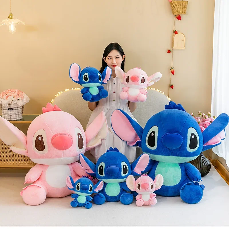 Disney Plushie สัตว์ Stitch ตุ๊กตา Plushie รุ่นการ์ตูนตุ๊กตา Plush ตุ๊กตาอะนิเมะตุ๊กตาของเล่นเด็ก Kawaii เด็กของขวัญวันเกิด