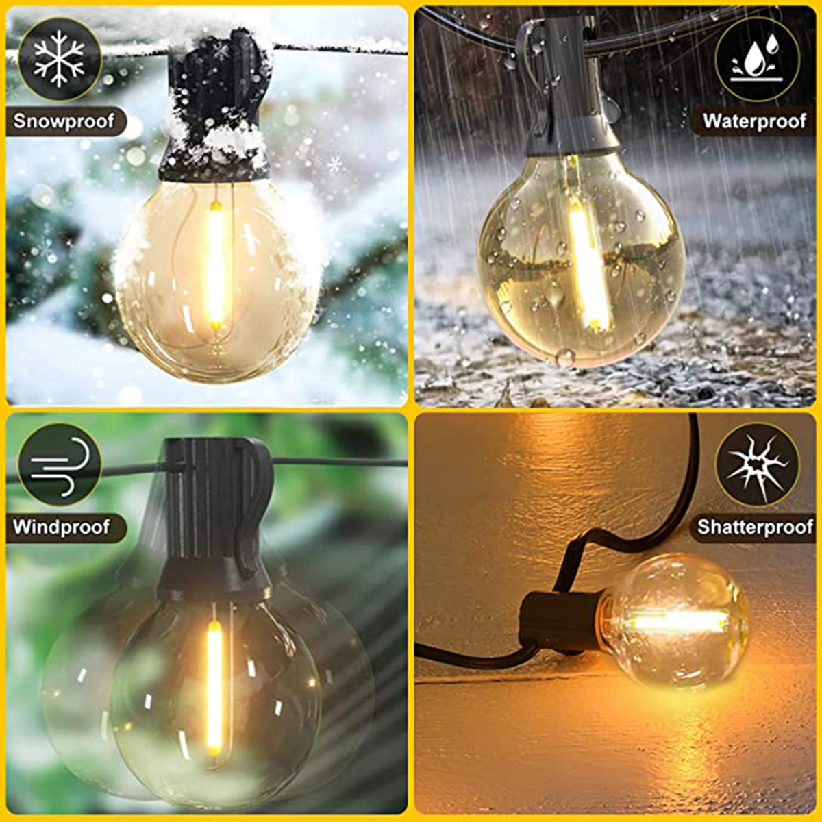 Girlande Solar LED Globe G40 String Licht Fee Outdoor Für Weihnachten Party Garten Dekorative Girlande Lampe Straße Terrasse Hinterhof