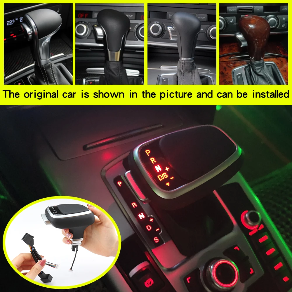 For Audi A4 B8 A6 C6 C7 A7 S7 S6 Q7 Q5 8r A5 S5 Led Gear Shift Knob Shifter Lever Stick Gearbox Handle Gear Rod Car Accessories