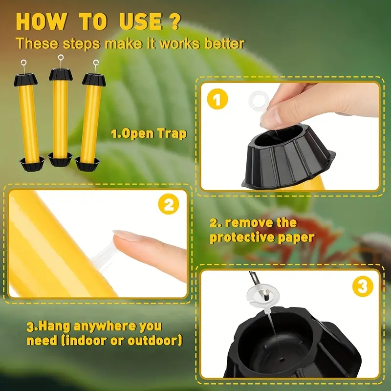 1pc Fly Stick - Trappola per mosche super appiccicosa, trappole per mosche sospese Trappole per mosche per esterni per interni |   Acchiappamosche, Moschettoni, Mosquito e Flyi