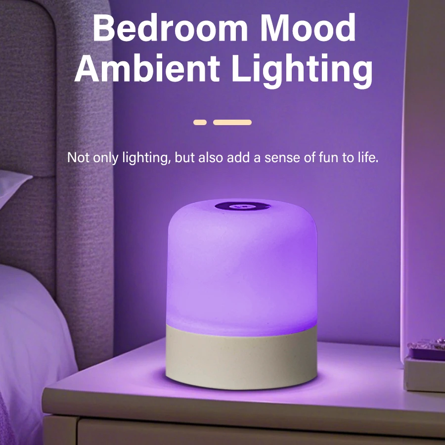 Touch LED Night Light USB โคมไฟตั้งโต๊ะแบบชาร์จไฟได้หรี่แสงได้ไฟข้างเตียงสําหรับตกแต่งห้องนอนหน้าแรกคริสต์มาสของขวัญเด็กโคมไฟกลางคืน
