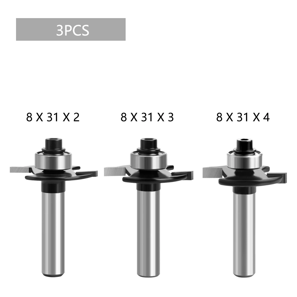LAVIE  8mm Shank T-Sloting Biscuit Joint Slot Cutter Jointing Slotting Router Bit 2mm Height Milling Cutter Woodworking