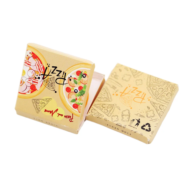 1Zestaw 1:12 Miniaturowa pizza do domku dla lalek z pudełkiem do pakowania Model kuchni Akcesoria do dekoracji domku dla lalek Udawaj zabawki Prezent