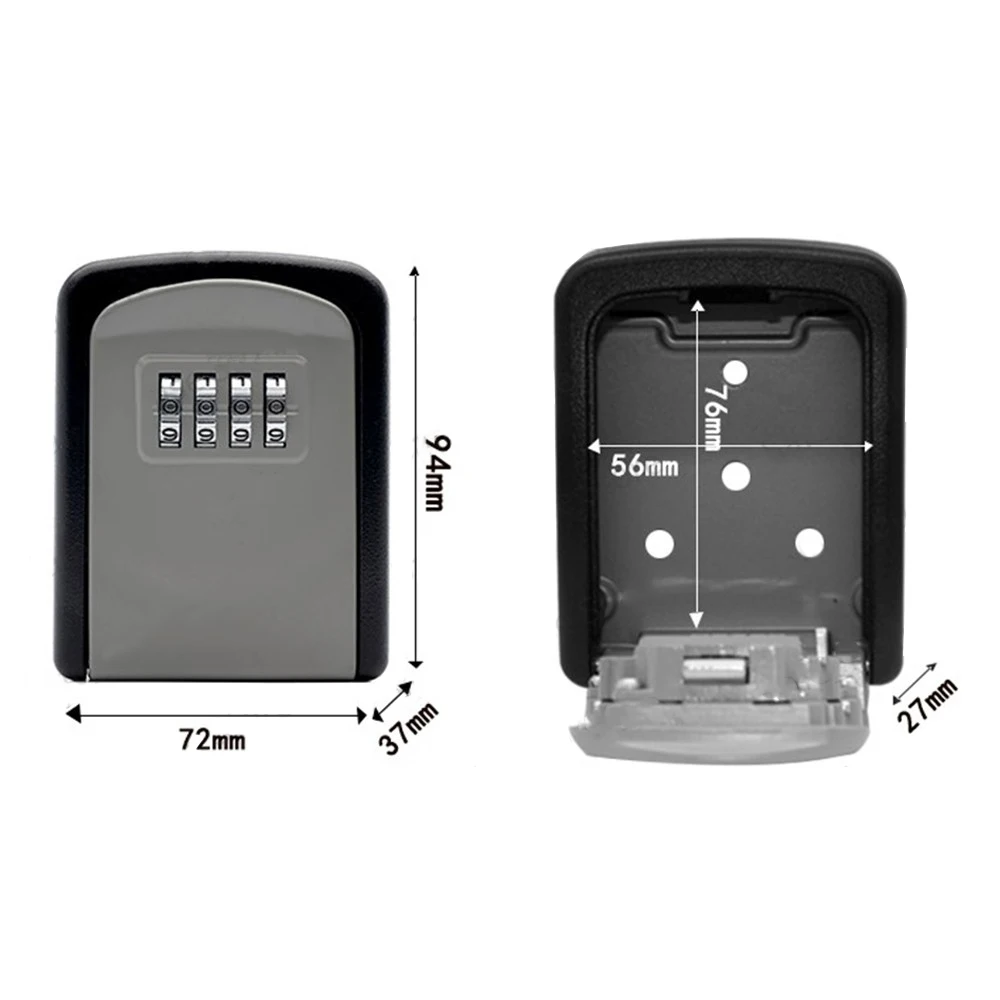 Wall-mounted Key Safe Password Key Box Weatherproof Key Lock Box 4 Digit Combination Password Key Security Storage Lock Box