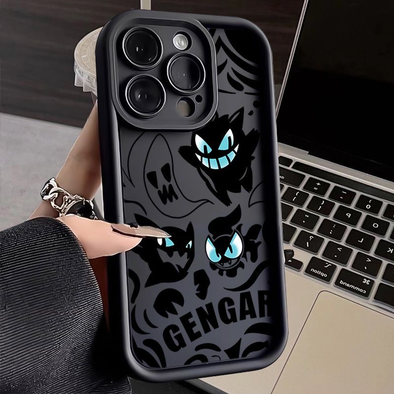 Gengar-funda de silicona líquida a prueba de golpes para iPhone, carcasa de Pokémon para iPhone 15, 14, 13, 12 Mini, 11 Pro Max, XS, X, XR, 8, 7, 6S, 6 Plus, SE 2020