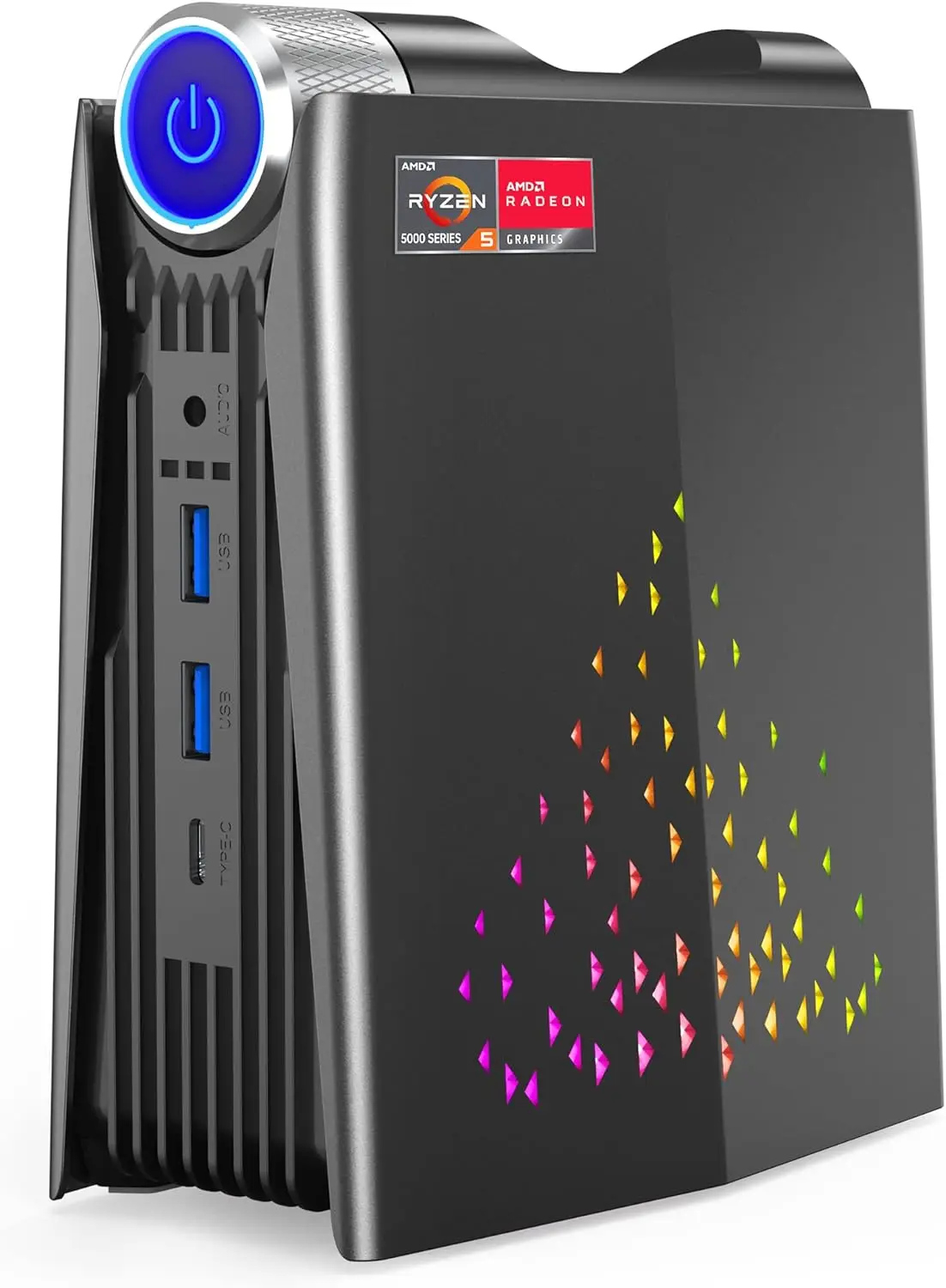ACEMAGIC-Luz Respiratória Colorida, Mini PC AMR5, AMD Ryzen 7 5700U, DDR4, 16G, SSD512 GB, Windows 11Pro, RGB
