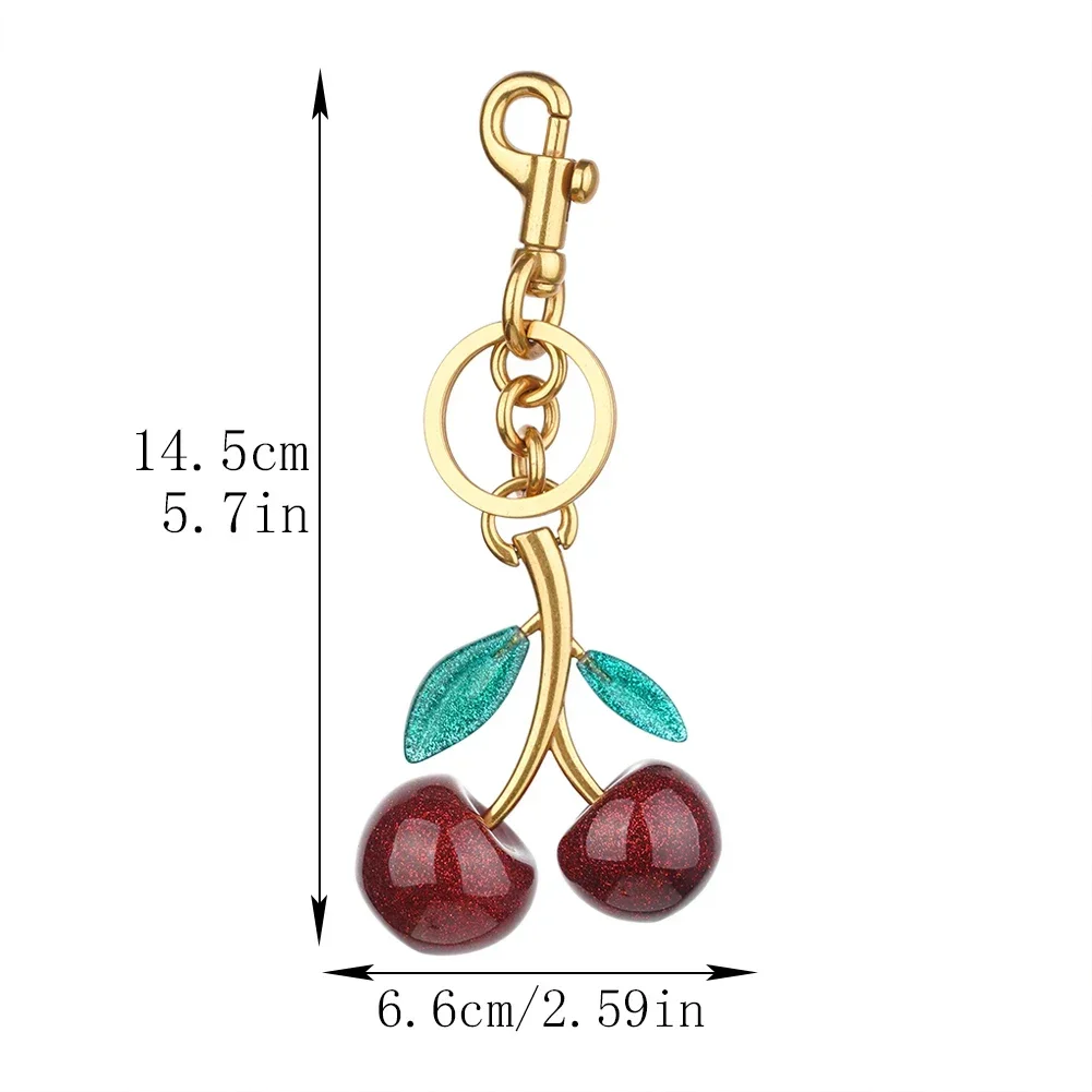 Ciondolo portachiavi con ciondolo borsa in ciliegio rosso per borsa nuova da donna Accessori per borse di alta qualità con ciondolo in ciliegio di cristallo famoso su Internet