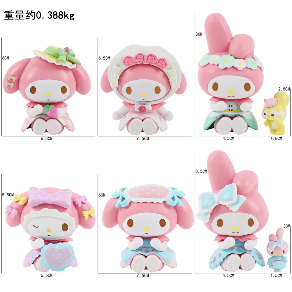 Sanrio My Melody Tea Party Blind Box Tide Play Display Piece Melody Tie Cute Desktop Hand Do Gift Decoration Collection