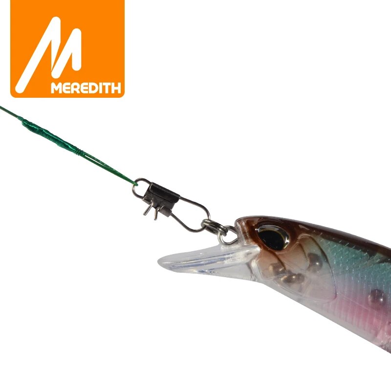 MEREDITH-Linha Anti Bite Aço Pesca, Fio Líder, Acessório Pesca Giratória, Leash Núcleo Chumbo, 15cm-25cm