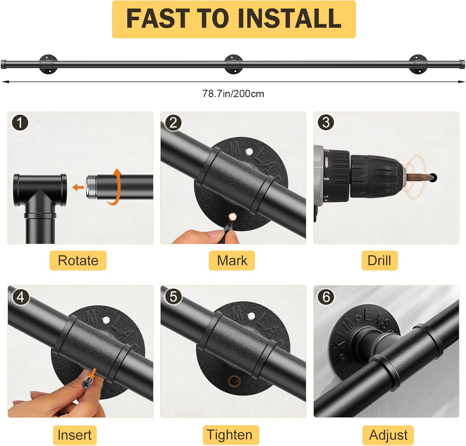 Handheld staircase,external staircase handrail industrial galvanized anti slip handle, safety railing,wall mounted attic studio