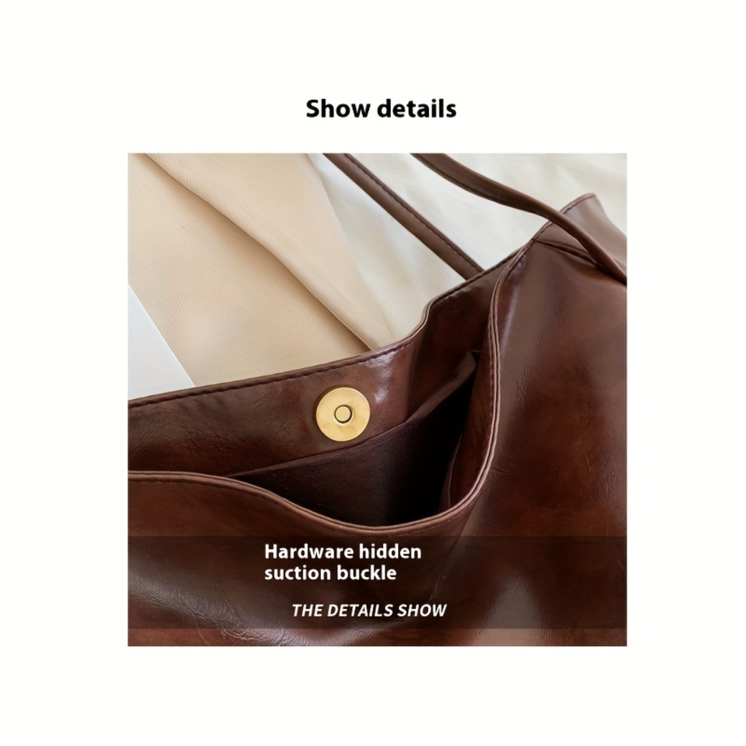 Bolsa de ombro feminina de couro de gado da moda de grande capacidade