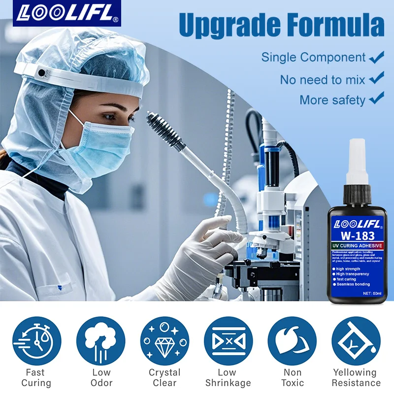 Colla UV altamente trasparente, impermeabile, polimerizzazione UV, utilizzata per la produzione artigianale, modelli fai-da-te. (con lampada ultravioletta)