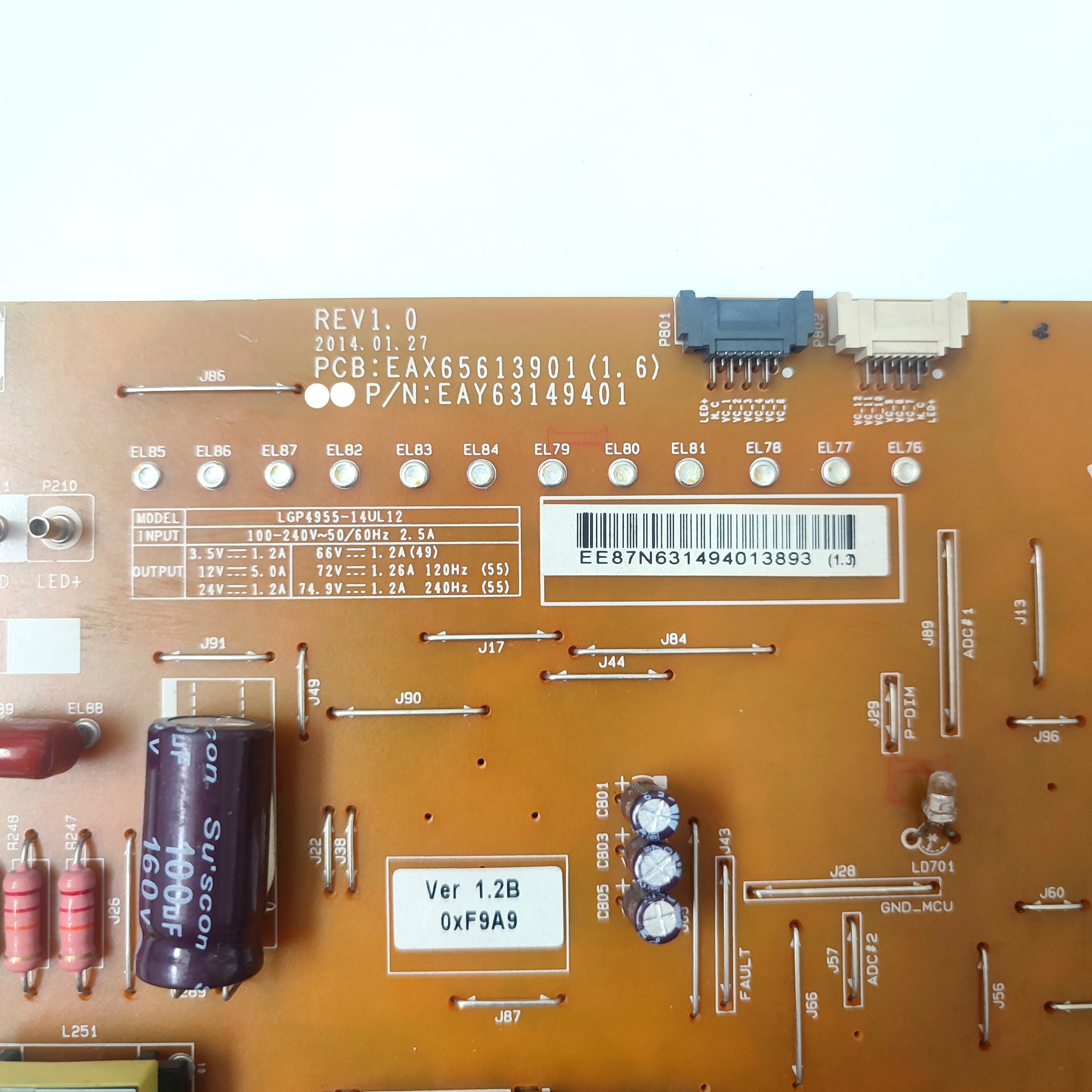 Placa do poder da tevê do LCD para a tevê, EAX65613901, EAY63149401, LGP4955-14UL12, 49UB8200-UH, 49UB8300-UG, 55UB8500-UA, 55UB9500-UA, 55UB9500-UA