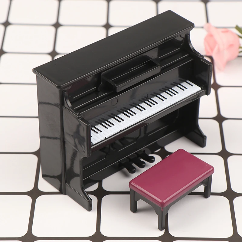ドールハウスのおもちゃのアクセサリー,装飾ツール付きのミニチュアピアノ,クリエイティブなオブジェクト,1:12スケール