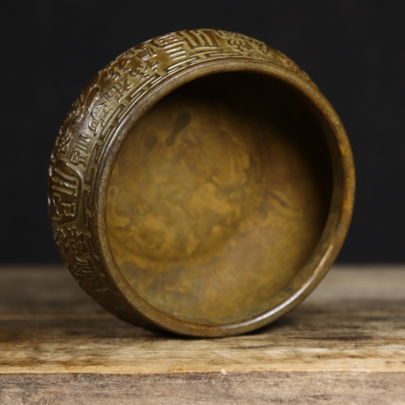 Premium Pure Copper Hundred Blessings and Ten Thousand Words Pattern Incense Burner Copperware Antique Collection Ornaments Home