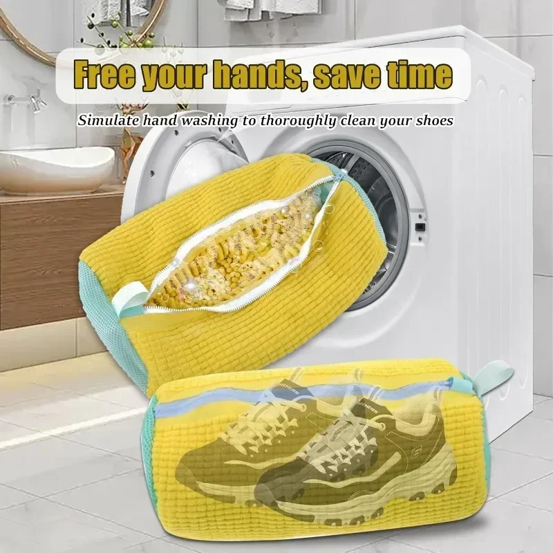 Borse per la biancheria Borsa per lavatrice per scarpe con cerniera Borsa per la biancheria con ricco di lanugine all'interno, perfetta per scarpe da ginnastica e scarpe casual