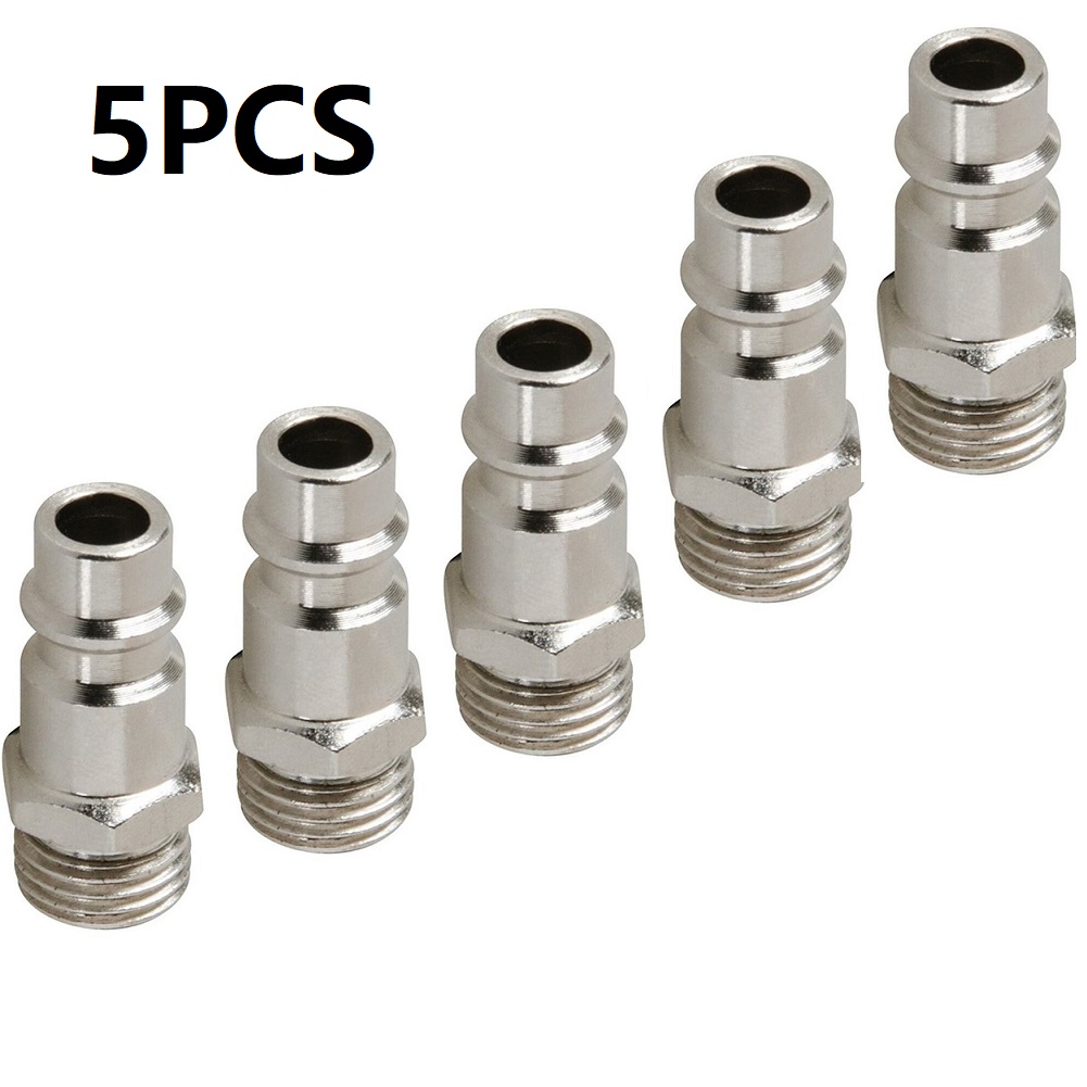 5PCS QUICK RELEASE ยูโร Compressed Air Line Coupler Connector FITTING 1/4in BSP ชาย Workshop อุปกรณ์เครื่องมือ Workshop