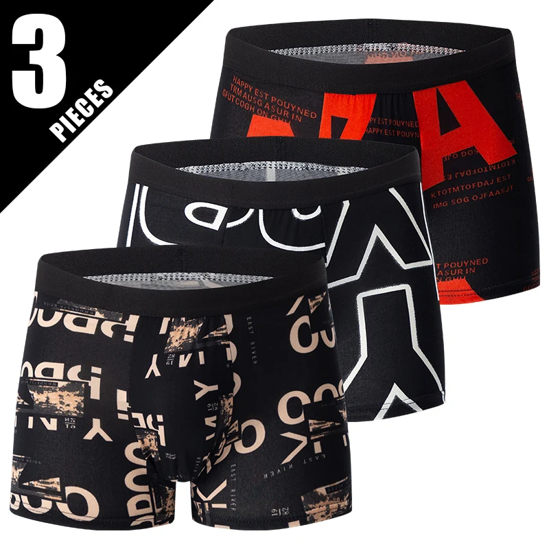 3-delige set modieuze en eenvoudige ondergoedshorts voor heren, jeugd, grote maten, sport, vrije tijd, fitness, hardloopbasis, platte hoekbroek