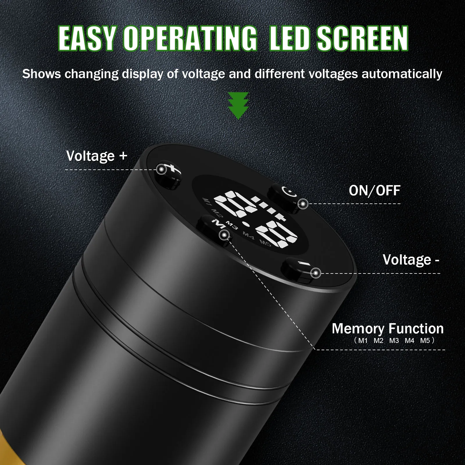 EZ Caster – Machine à tatouer à cartouche sans fil, stylo à batterie rotative avec bloc d'alimentation Portable, affichage numérique LED 1500mAh