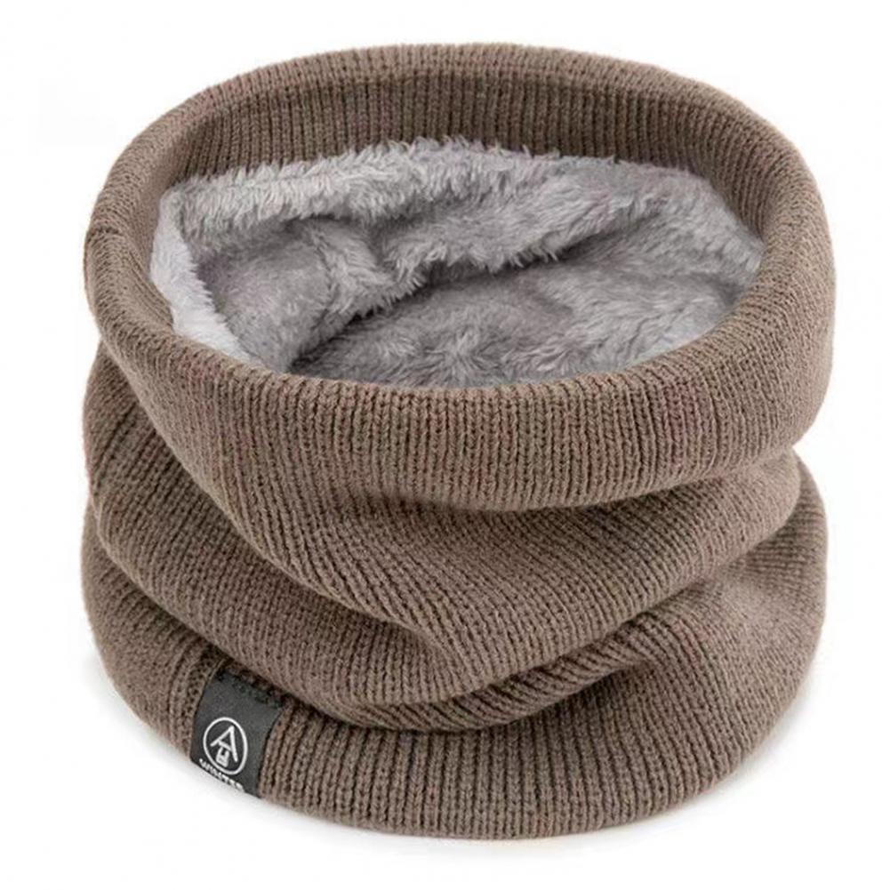 Knitted Neck Warmer Men Women Winter Windproof Thick Plush Lining Outdoor Cycling Neck Protector Scarf Neckerchief