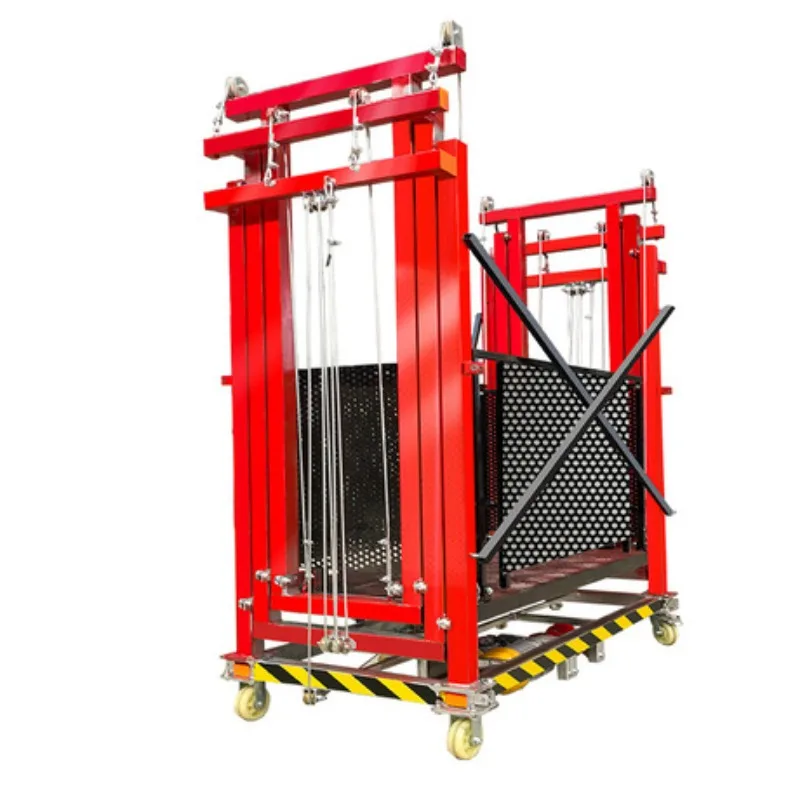 Leichter tragbarer Gerüstlift aus Aluminium mit 500 kg Kapazität, teleskopisches Design für Innendekorationsarbeiten