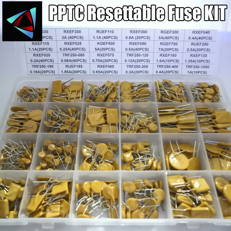 610 peças 24 valores fusível de auto-recuperação sortido kit pptc 0,05a 0,1a 0,2a 0,25a 0,3a 0,4a 0,5a 0,75a 0,9a 1,1a 1,35a 2a 2,5a 3,75a