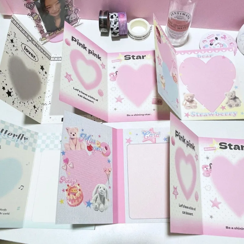 韓国のファッションの写真カード,折りたたみ式ホルダー,装飾紙の固定,梱包材料,キュート,3インチ,10ユニット