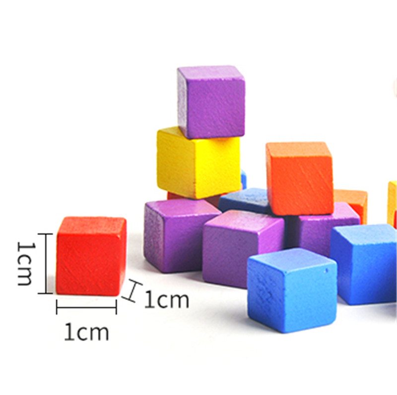 100 Cái/lô 10Mm Gỗ Hình Khối Nhiều Màu Sắc Cờ Xúc Xắc Miếng Góc Cho Đột Quyết Bảng Ghép Hình Trò Chơi Giáo Dục Sớm Giá Rẻ vận Chuyển