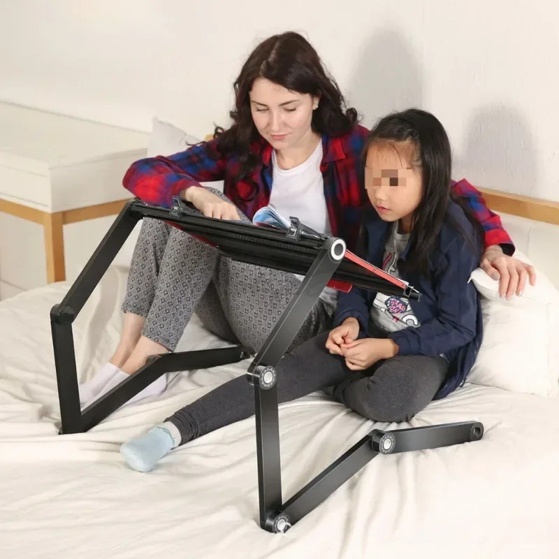 OMAX โต๊ะพับขยายและยกโต๊ะแล็ปท็อปเตียงแบบพกพา Lazy Person Stand การเรียนรู้ Workbench