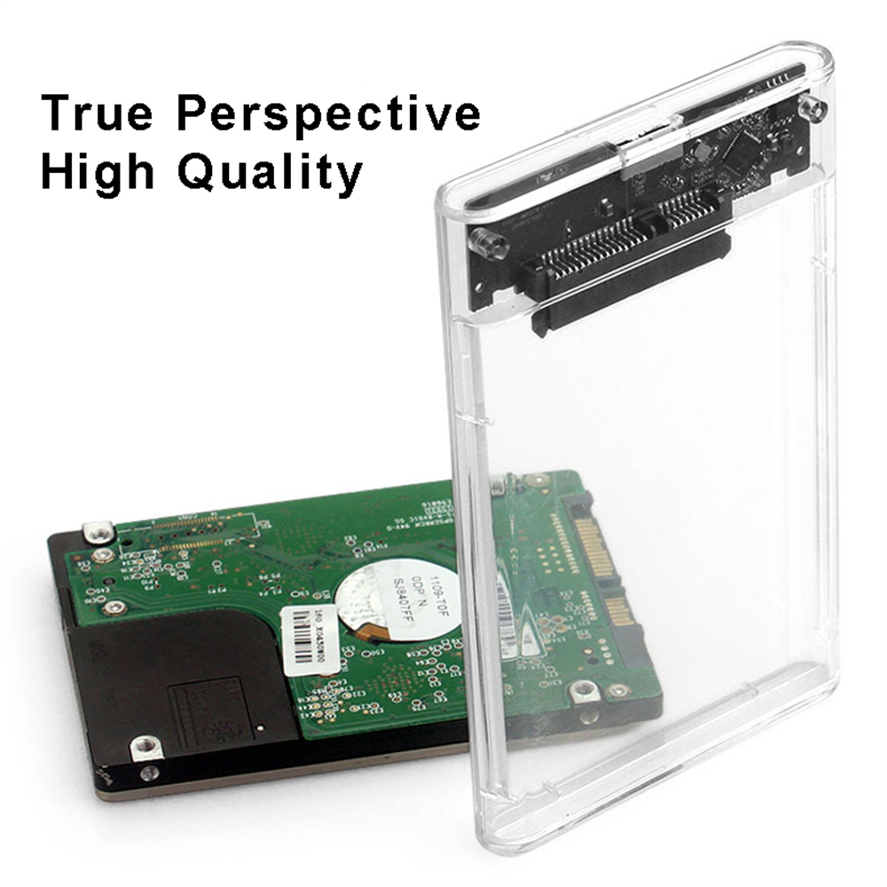 Transparent External Hard Drive Case 2.5 Inch HDD SSD Case Micro-b To USB3.1 4TB Drive Housing Compatible UASP SATA III Laptop