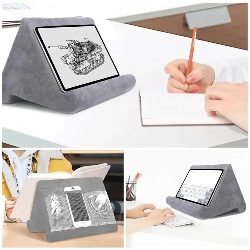 Suporte para tablet multifuncional, esponja, travesseiro, para ipad, samsung, huawei, guia, suporte de leitura, suporte de montagem para cama, livro