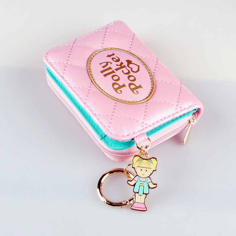 Carteiras femininas acolchoadas rosa bolsa de moedas feminina 6717