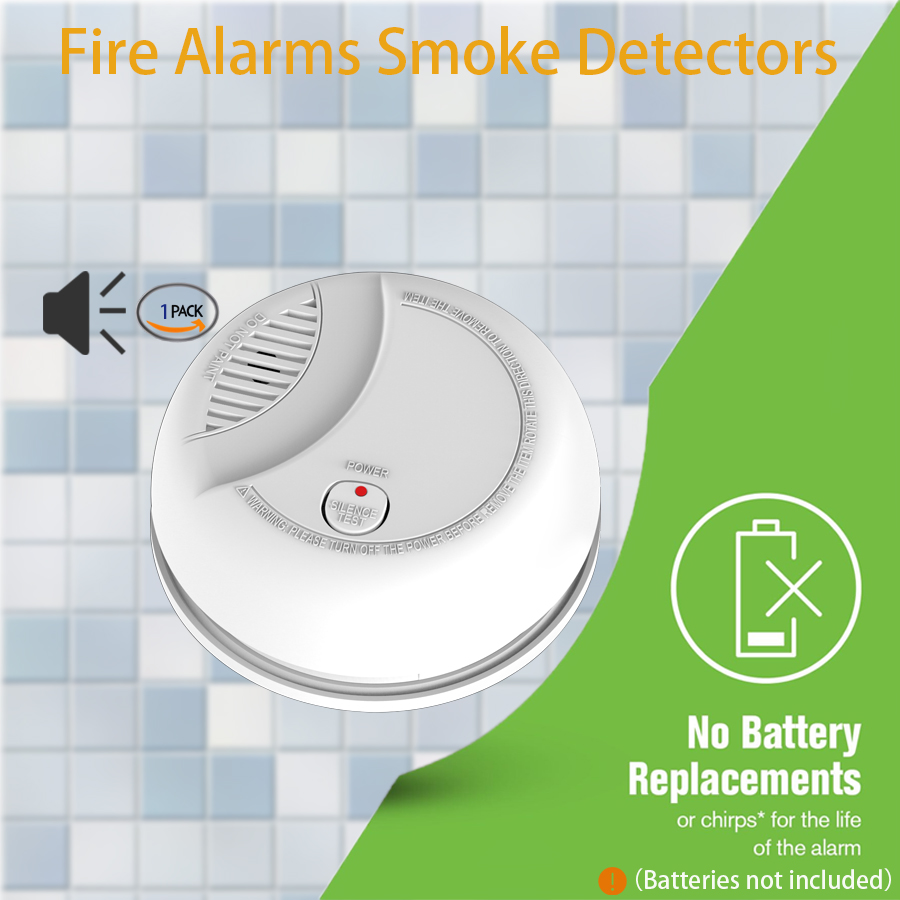 Easy-to-Install Smoke Alarm Detectors,High Sensitivity,Low Power Consumption Wireless Fire Alarm Real-Time Monitoring for Home