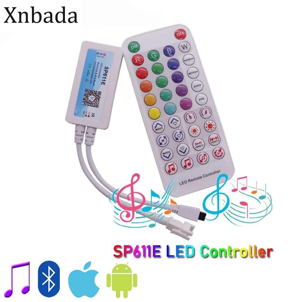 LED-Controller SP611E Bluetooth-Musik-App Ifor WS2811WS2812 Adressierbarer LED-Lichtstreifen IR38 KeysDC5V-24V